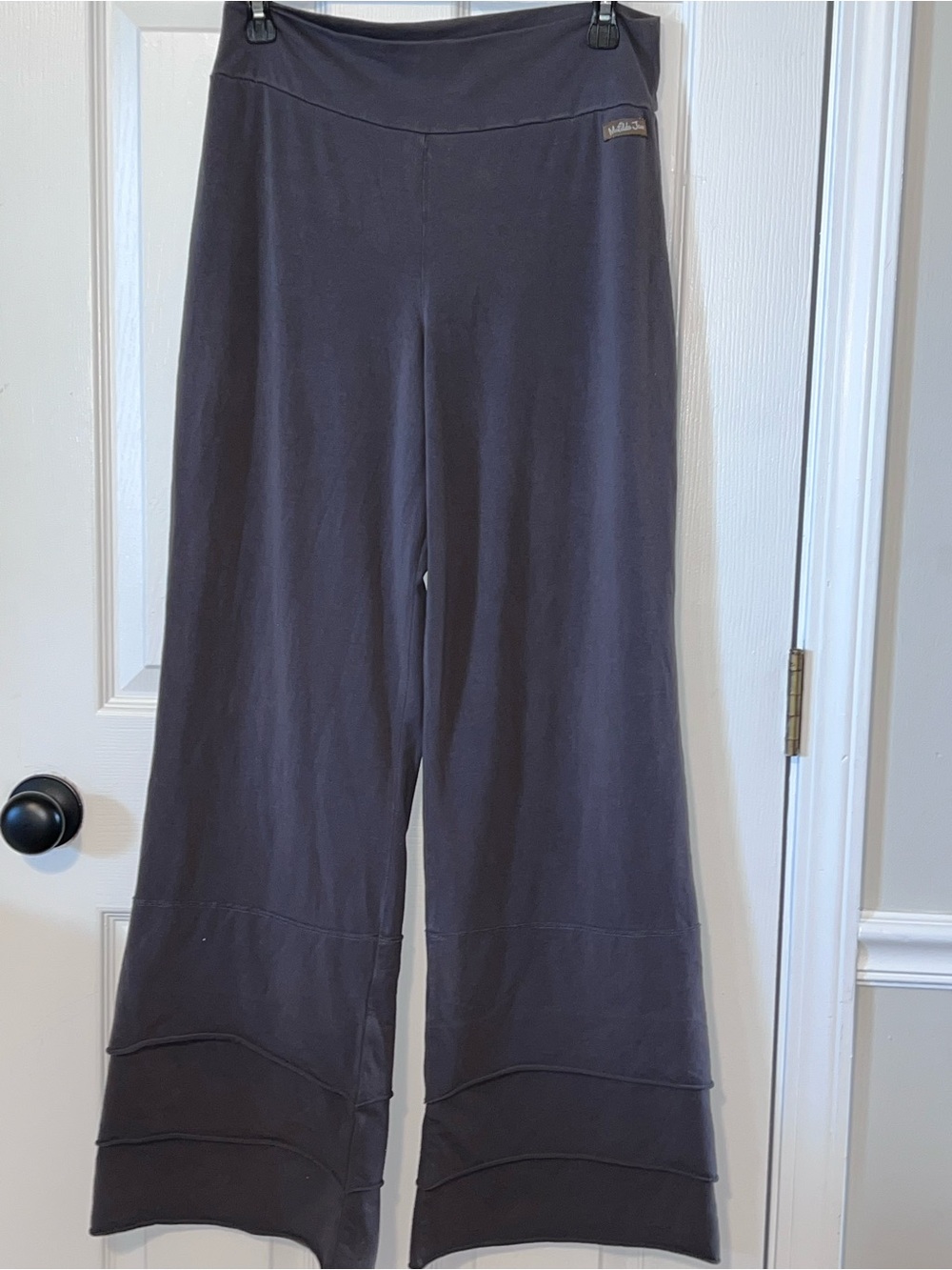 Matilda Jane Gray Wide Leg Tiered Ruffle Pants Size L